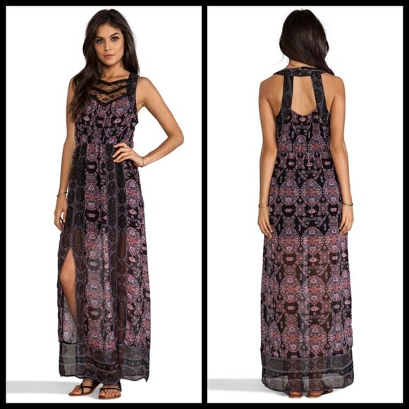 💕FREE PEOPLE💕 Moroccan Printed Maxi Dress ~ Boho Chic Festival Size 6 - Picture 5 of 16